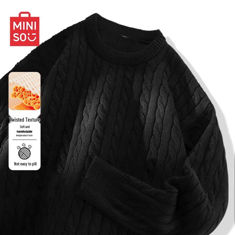 MINISO Men's Winter Cable Knit Sweater