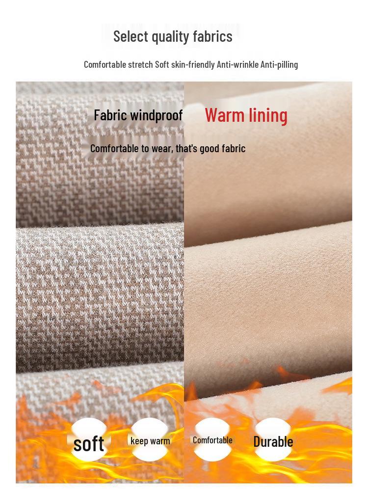 Women's Wool Warm Straight-Leg Pants: Stylish Elastic Waist, Loose Fit for Middle-Aged & Elderly, Autumn/Winter 2025