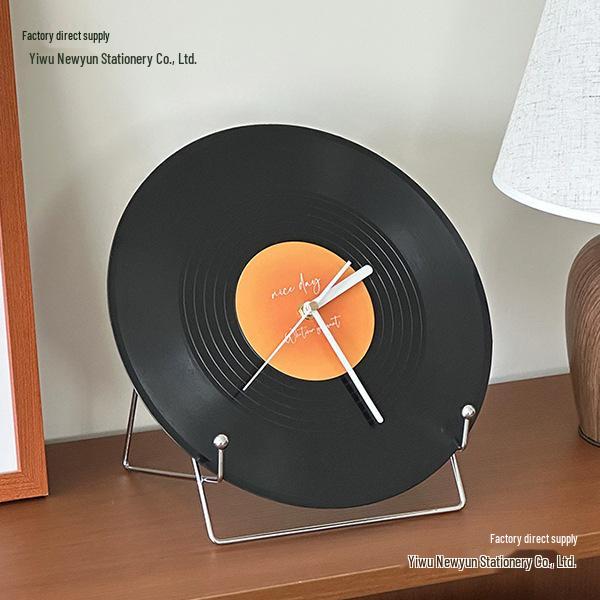 Retro Vinyl Record Wall & Desk Clock for Living Room or Office Decoration