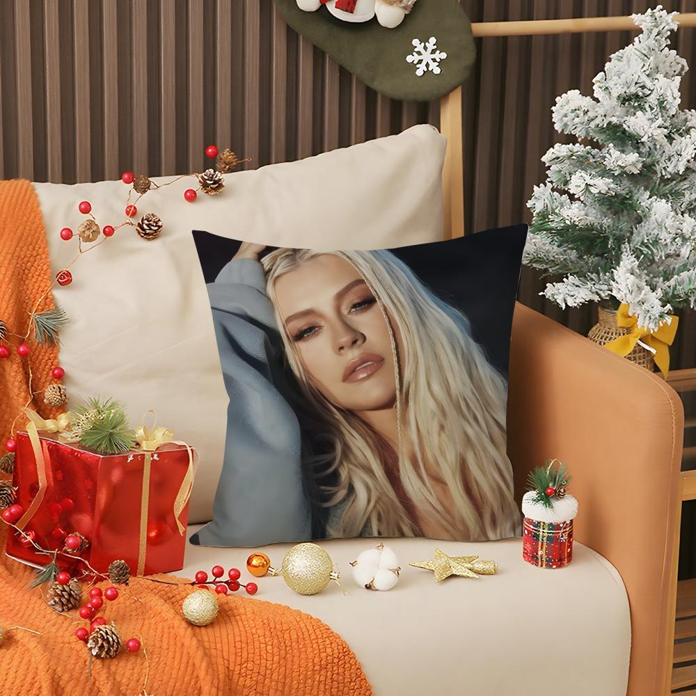 SINGER Christina Aguilera Pillow Case Living Room Sofa Decorative Cushion Cover Simple Household Light Luxury Printed Pillow
