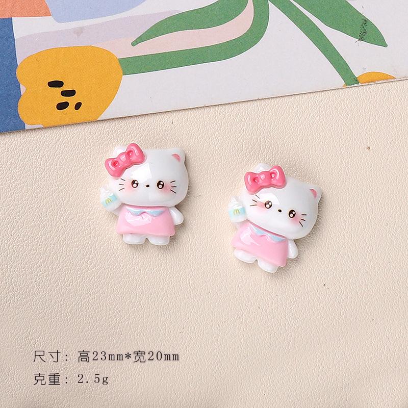 12/120PCS Cartoon DIY ResinAccessories Jewelry Fish Riding Cat Cream Glue Handmade Hair Clips Phone Case Shoe Buckle Accessories