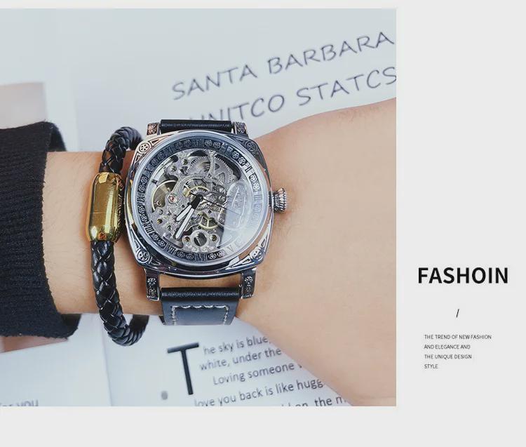 Duke of Lorraine 8837 Herren-Punk-Armbanduhr aus Edelstahl mit Automatikwerk