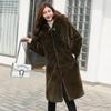 Imitation Rex Rabbit Hair Imitation Fur Jacket Women's Autumn and Winter Imitation Mink Hair Coat Medium and Long Thickened Large Size Hooded