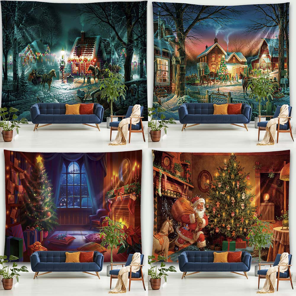 

Украшение дома, Рождественская тема, камин, Рождественская елка, гобелен, украшение для спальни, гостиной, общежития, гобелен