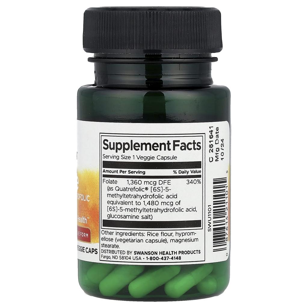 Folic Acid, Veggie Capsules 30 (1,360Mcg Dfe Per Tablet)
