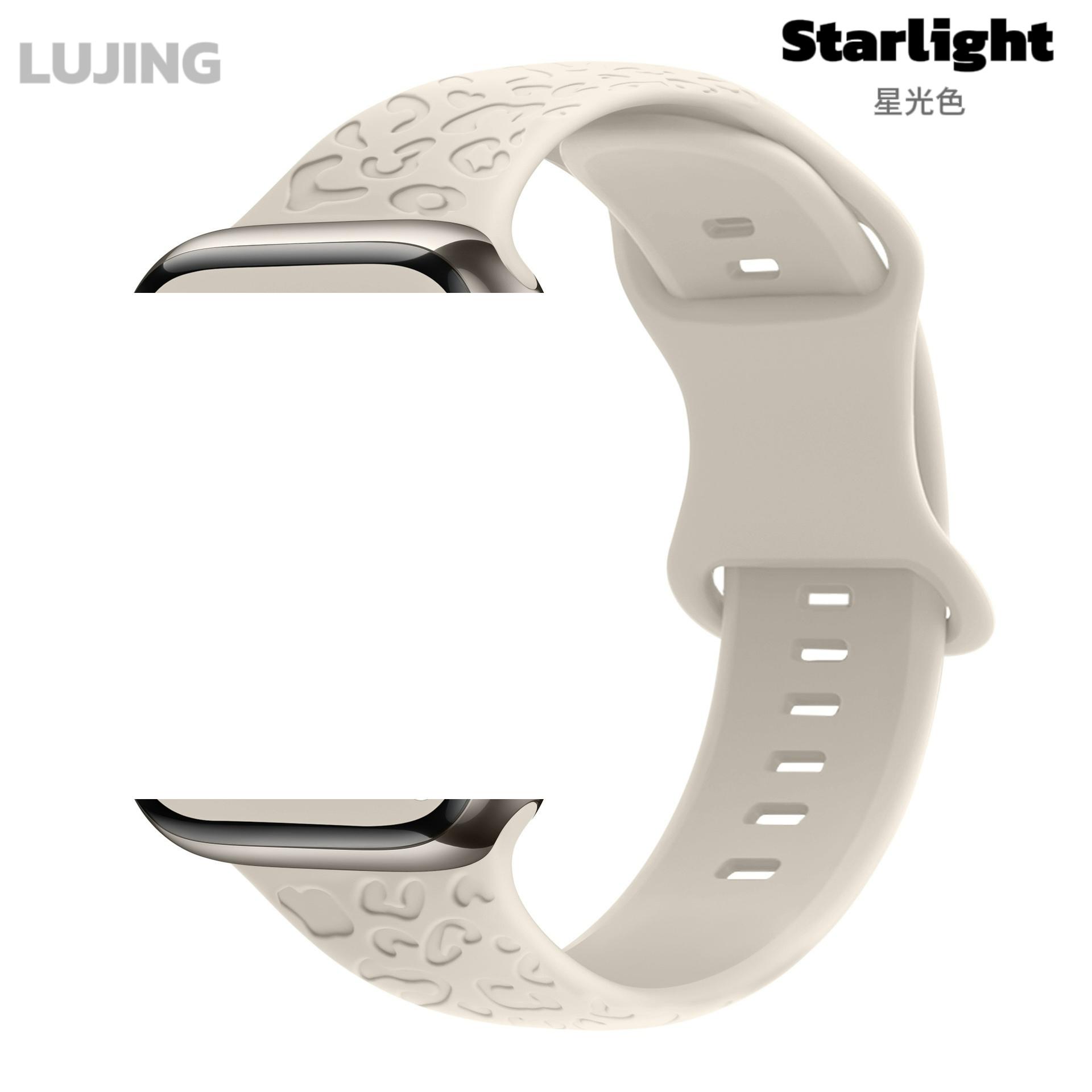 

Ремешок с леопардовой гравировкой для Apple Watch, ремешок 44 мм, 40 мм, 45 мм, 49 мм, 41 мм, 38 мм, 42 мм, силиконовый ремешок для браслета iwatch series 7 se 3 6 8 ultra 38mm 40mm 41mm