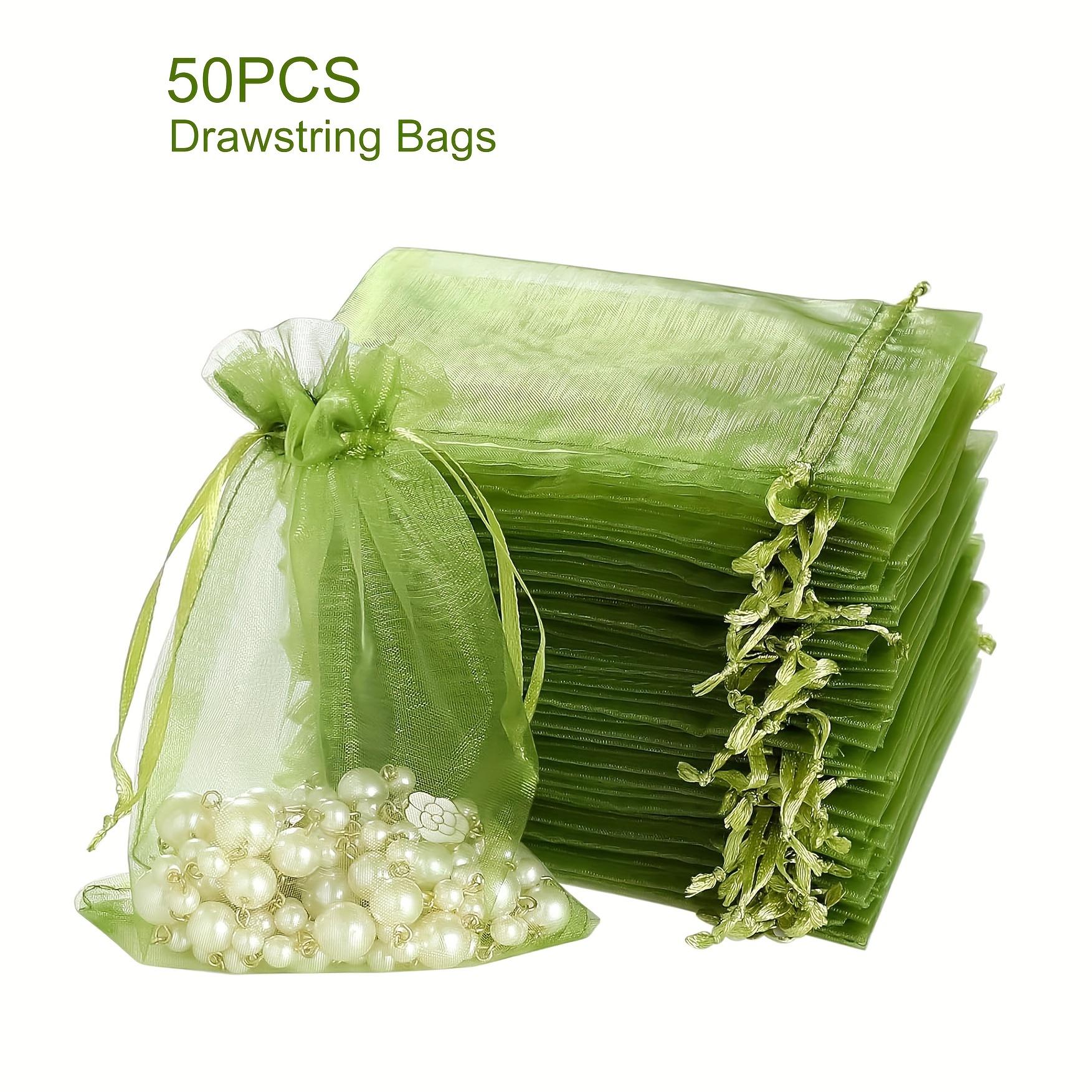 

50pcs Yarn Bundles with Pockets | Grass Bags, Bead Jewelry Storage, Party Packaging Bags, Christmas Gift Bags 10x15cm