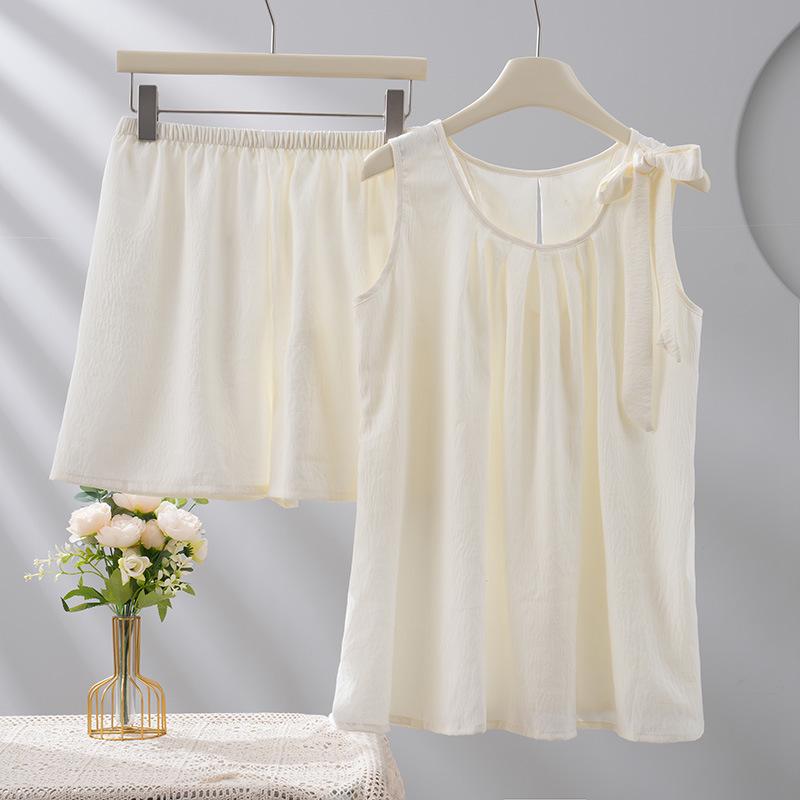 2025 Cloud Cotton Women's Pajama Set - Tank Top & Shorts, High-End Loose Casual Homewear