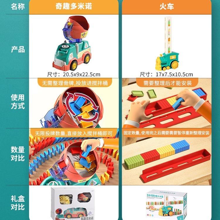 New Domino Mixing Dominoes Car Automatic Placing Of Licensing Electric Educational Toys Building Blocks Toys Electric Cars