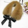 Fashion Warm Fur Collar Scarf Soft Fluffy Women Scarves Ultra Bow Ribbon Fake Collar Cold Weather