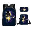 Classic Popular astronaut space 3D Printed 3pcs/Set pupil School Bags Laptop Daypack Backpack Inclined shoulder bag Pencil Case
