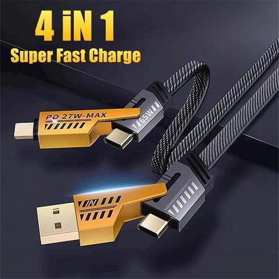 4 in 1 65W PD 27W Schnellladekabel USB C für iPhone 15 14 13 12 11 XS XR Samsung Huawei Xiaomi Redmi POCO Realme Typ-C Schnellladekabel