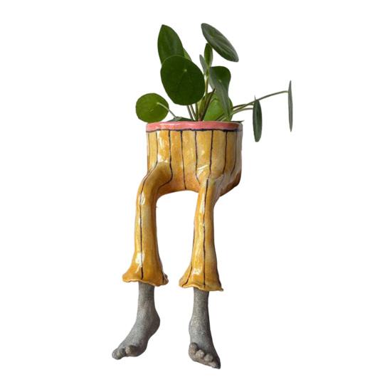 

Flowerpot Lower Body Design Resin Mini Planter Flower Plant Pot Ornament Indoor Outdoor Table Wall Decoration A