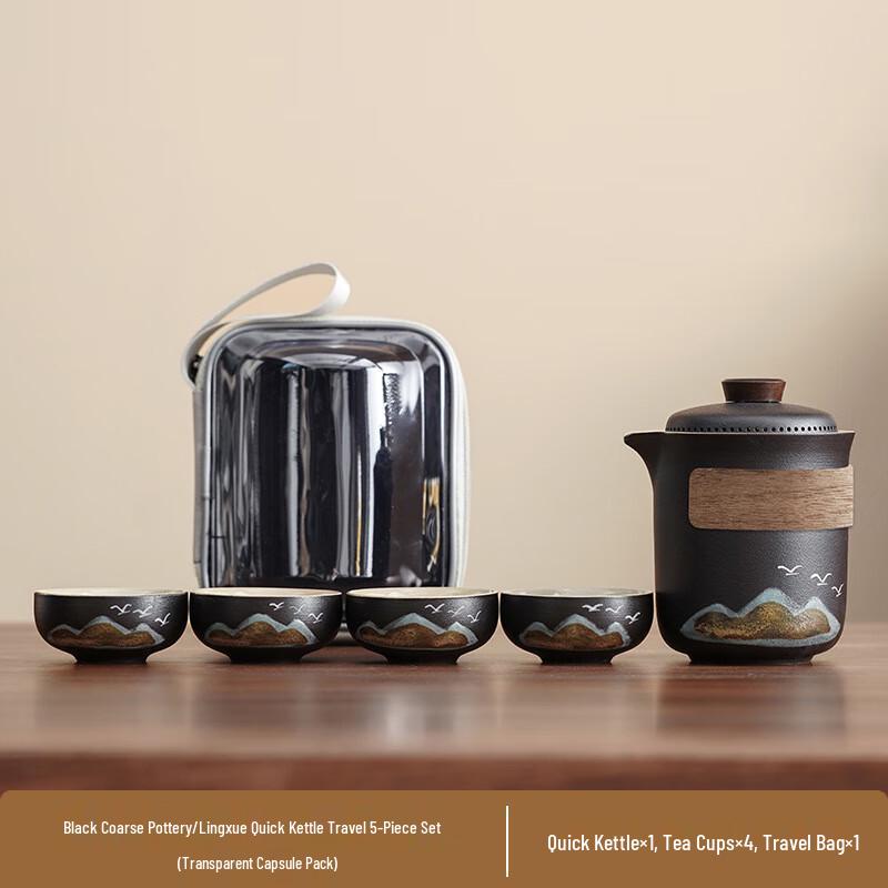 Cha Xun Chinese Art Ceramic Tea Set - Green Mountain Flying Bird