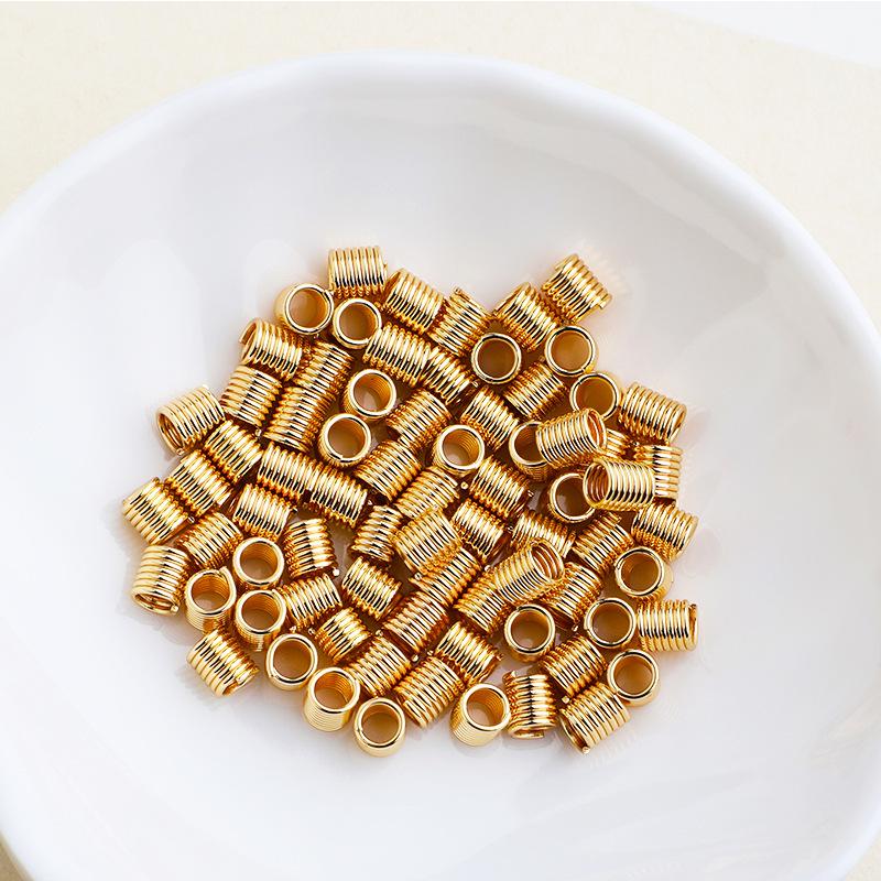 Позолоченное 14K кольцо-застежка с большим отверстием для кожаного шнура, коннектор в виде восьмерки и силиконовое кольцо, ювелирные аксессуары.