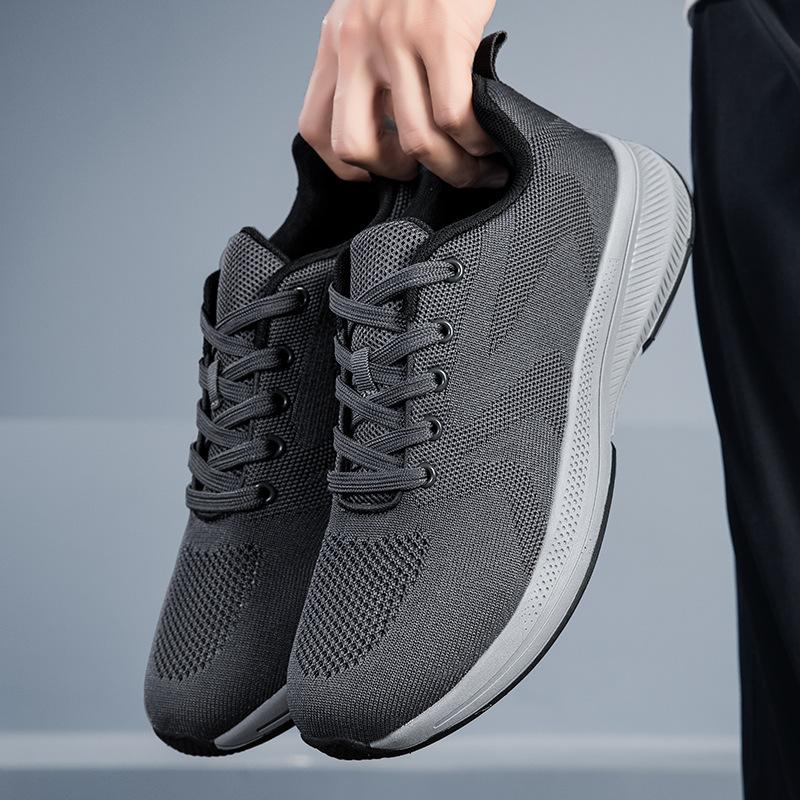 

Summer sports shoes woven breathable mesh casual trendy running shoes 45 серый