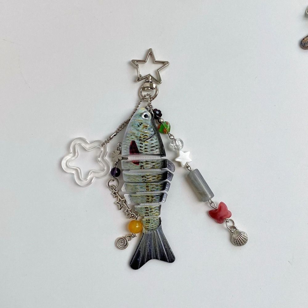 Bionic Design Artificial Fish Pendant Phone Lanyard Fish Bait Lanyard  Backpack