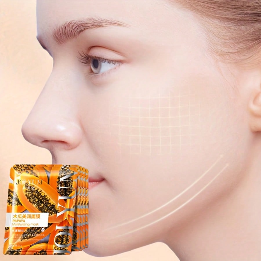 1/3/5/10PCS Papaya Moisturizing Mask Hydrates And Nourishes Dry Skin. With Its Hydrating Essence, It