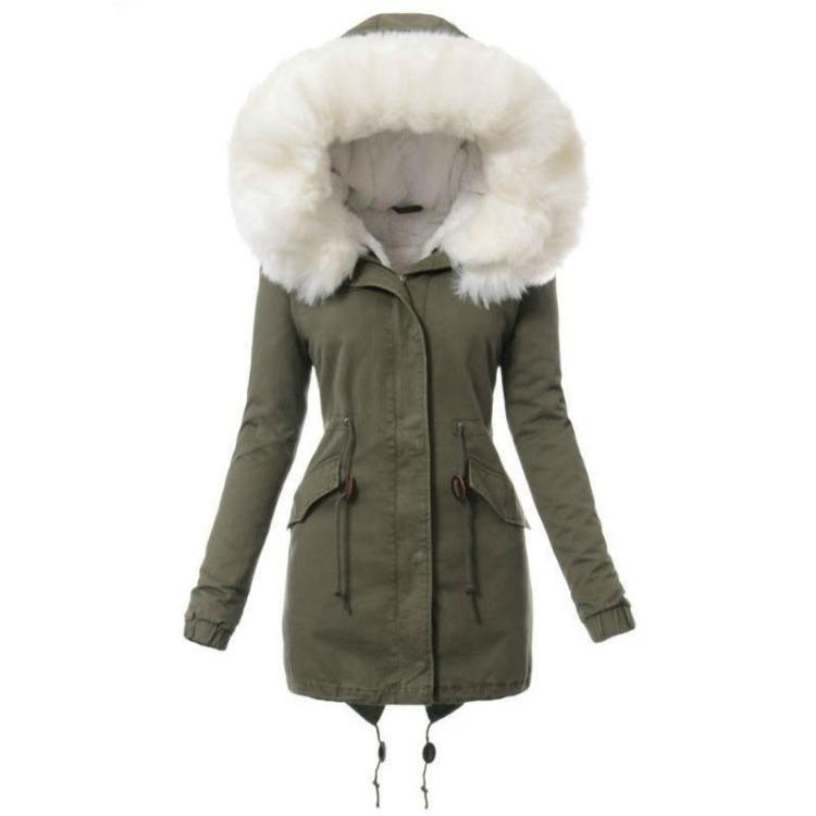 Warm Winter Women Plus Size Faux Fur Hooded Long Coat Thicken Fleece Fashion Parka Jacket Outwear
