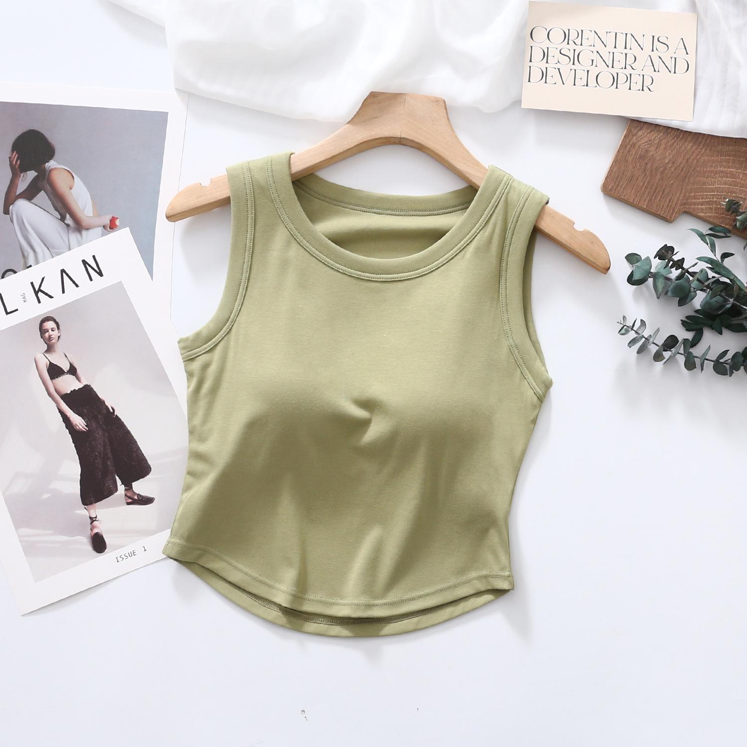 Backless Slimming Padded Camisole - Cropped, Versatile Yoga Tank Top for Women L