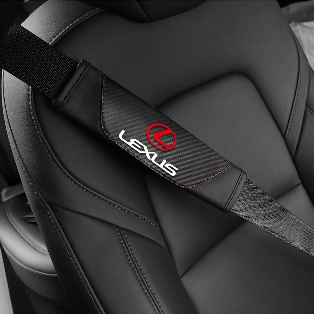 2Pcs Leather Car Cotton Seat Belt Pads Safety Shoulder Mat Accessories For Lexus LS LC IS350 ES300h ES300 IS250 IS220d NX350h RX