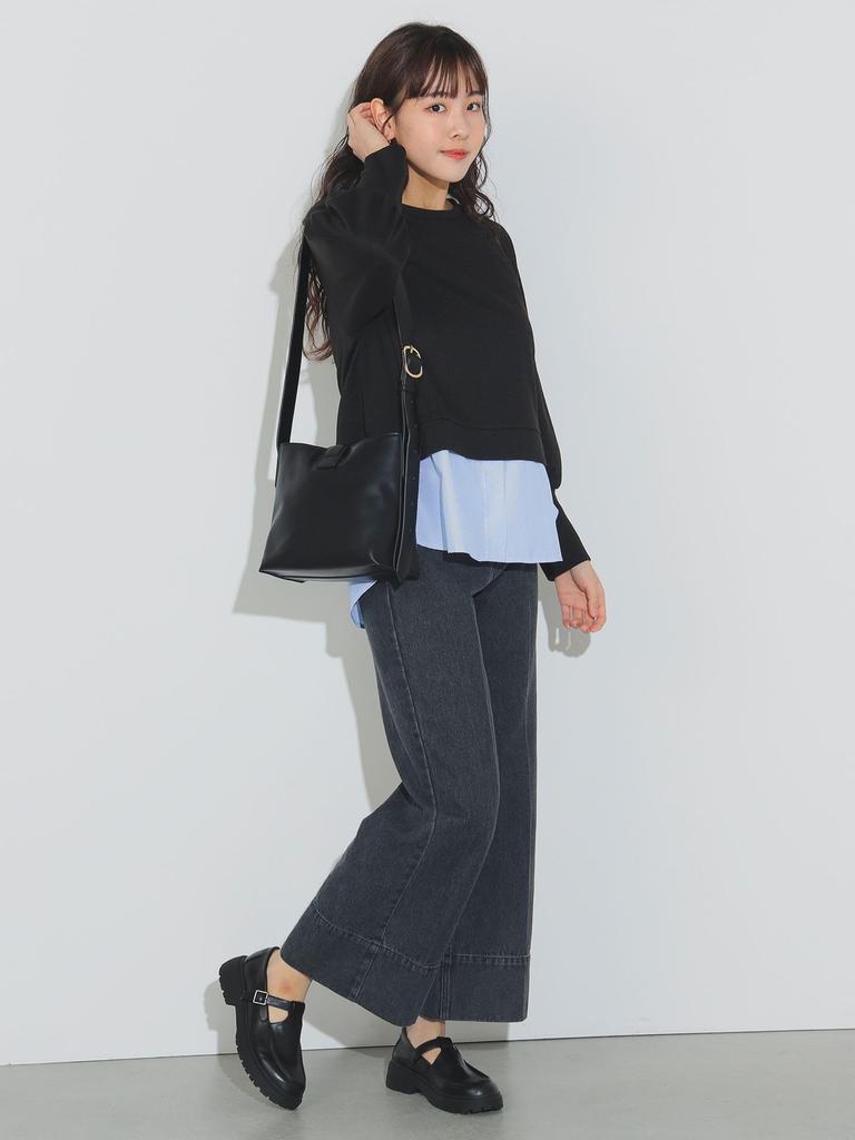 TEE Sakariba X Shirt Docking Cut and Sew BLACK ONE SIZE [Beams Heart] L/S Women's