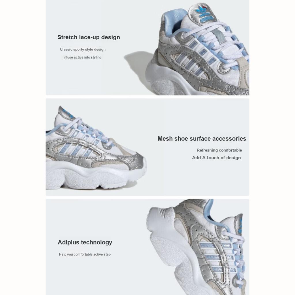 Hello Kitty x adidas Ozmillen Elastische Schnürung I Weiß Leuchtblau Grau Babysneaker Wolkenweiß Grau-Eins IF7030