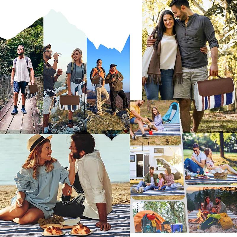 Extra Large Picnic Blankets, Waterproof Sandproof Foldable Outdoor, Fashion Handy Tote, Beach Mat for Spring Summer Campingnkets