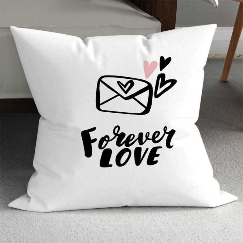 Romantic Couple Wedding Decorative Sofa Pillows: Minimalist Double-Sided Printed Square Pillow Covers (Includes Pillow Insert)