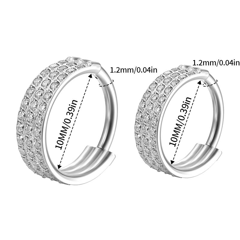 G23 Titanium Piercing Hinged Segment Hoops CZ Stone Nose Rings Clicker Ear Cartilage Tragus Helix Earrings Piercing Body Jewelry