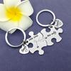 Always Forever Puzzle Stainless Steel Keychain Building Block Design Fashion Couple Pendant Practical High Quality Gift