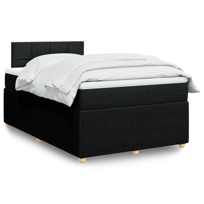 VidaXL Sommier à lattes de lit avec matelas Noir 120x200 cm Tissu 3289725