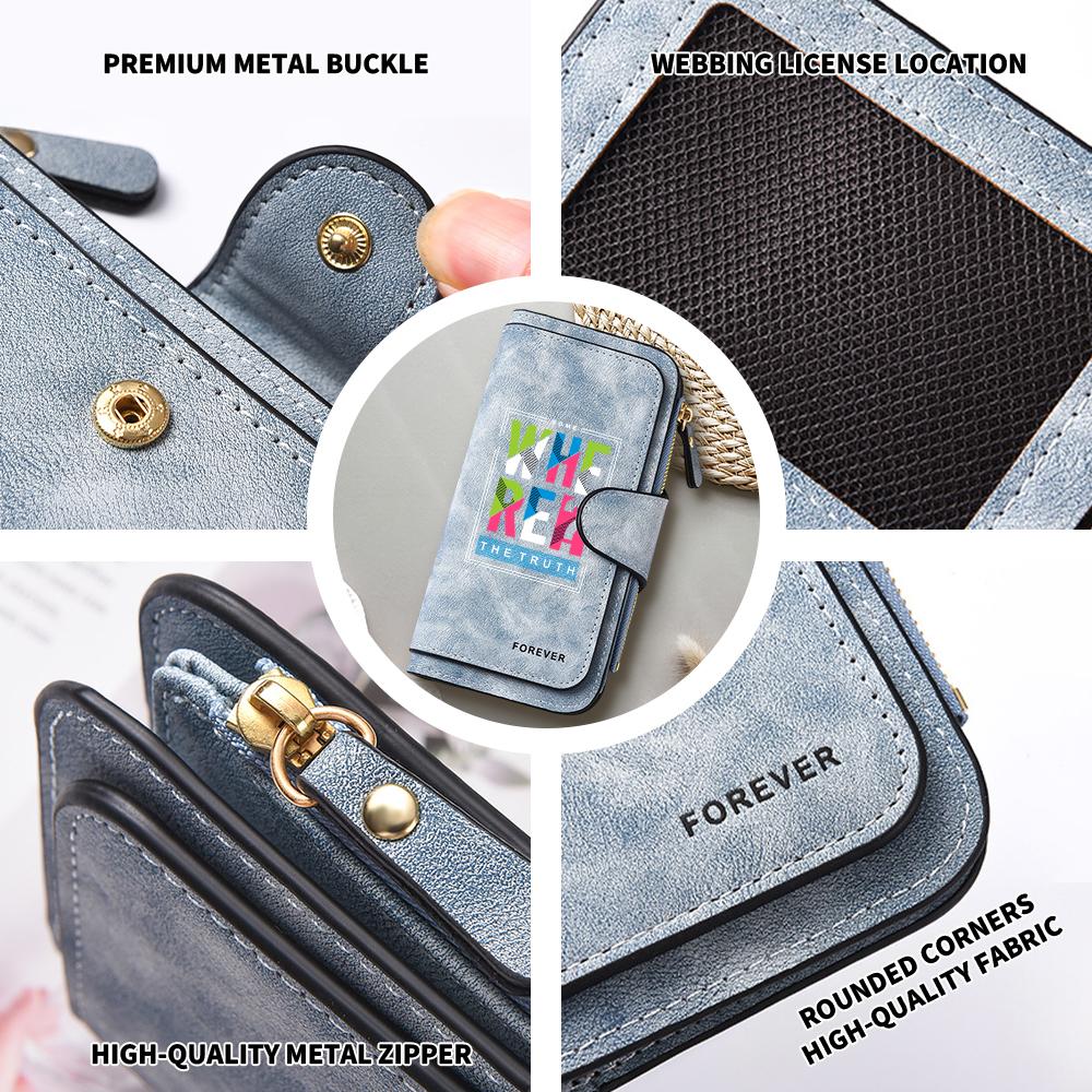 Wearable Long Purse with Fashion Letter Print Multi Slot Portable Wallet for Daily Use