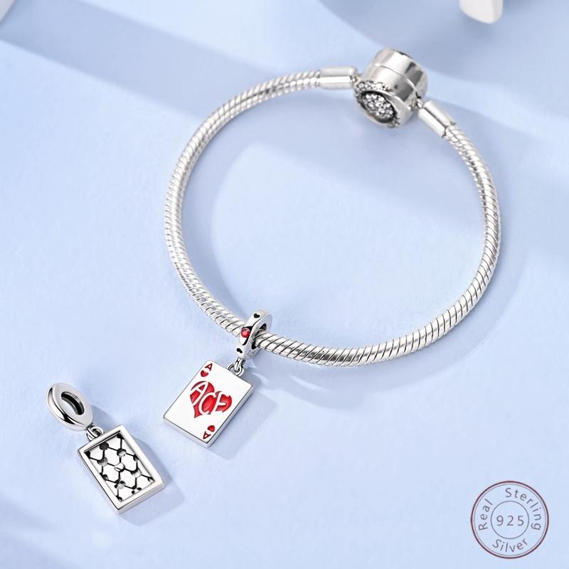 Charm-Perlen, Liebes-Pokerkarten, Kupferanhänger, 3 mm, DIY-Party, Weihnachten, exquisites Schmuckherstellungsgeschenk