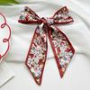 Red Series Flowers Bag Handbag Handle Ribbon Scarf Hair Head Band Neck Scarf Neckerchief Scarf Handle Wrap Silk Ribbon for Women