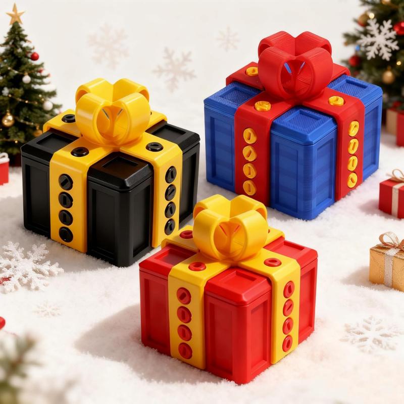 3D Printed Prank Gift Box With Screws, 3.15 Inch Surprise Money Puzzle Box, Funny Trick Gift For Christmas, Halloween & Holidays