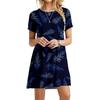 Vacation Short Sleeve T-Shirt Dress Women 3D Print Loose Plus Size Beach Dresses