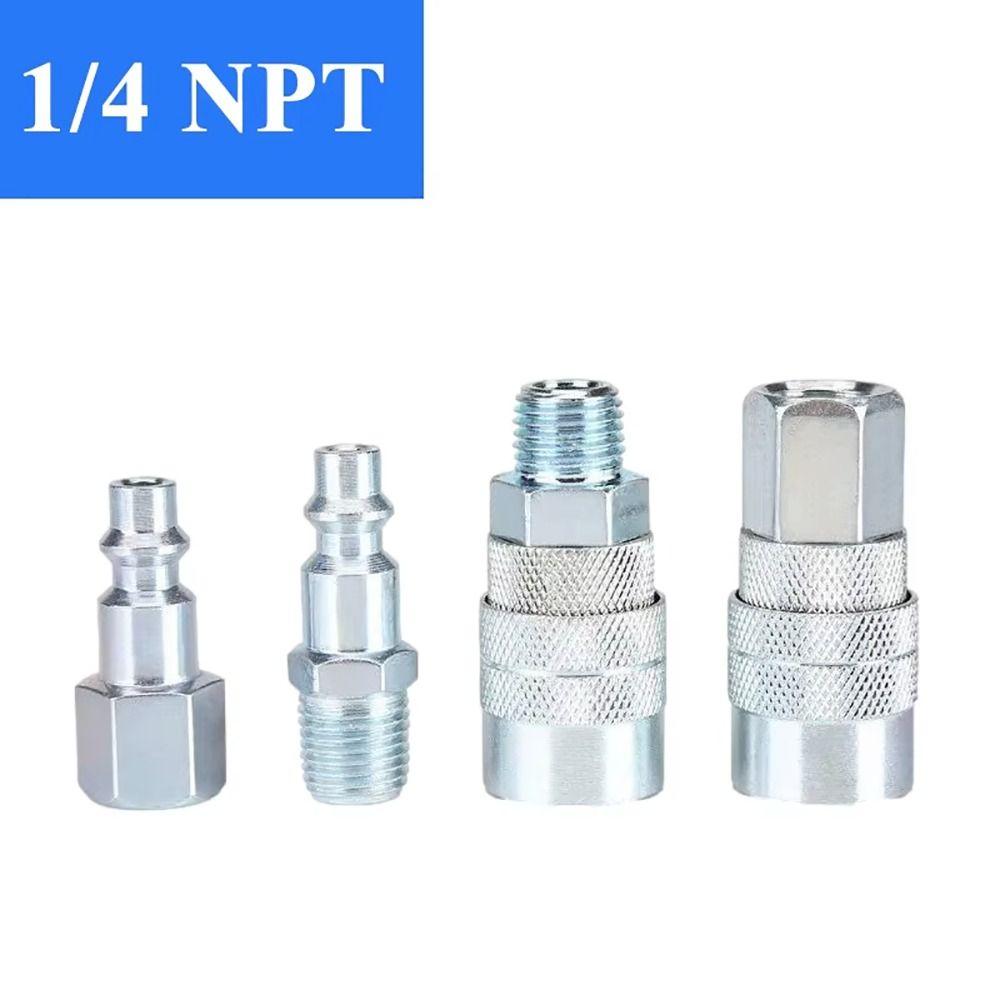 1 Pezzo Connettore Rapido NPT 1/4 Tipo USA Connettore per Tubo in Metallo PM SM PF SF Connettore per Raccordi Pneumatici