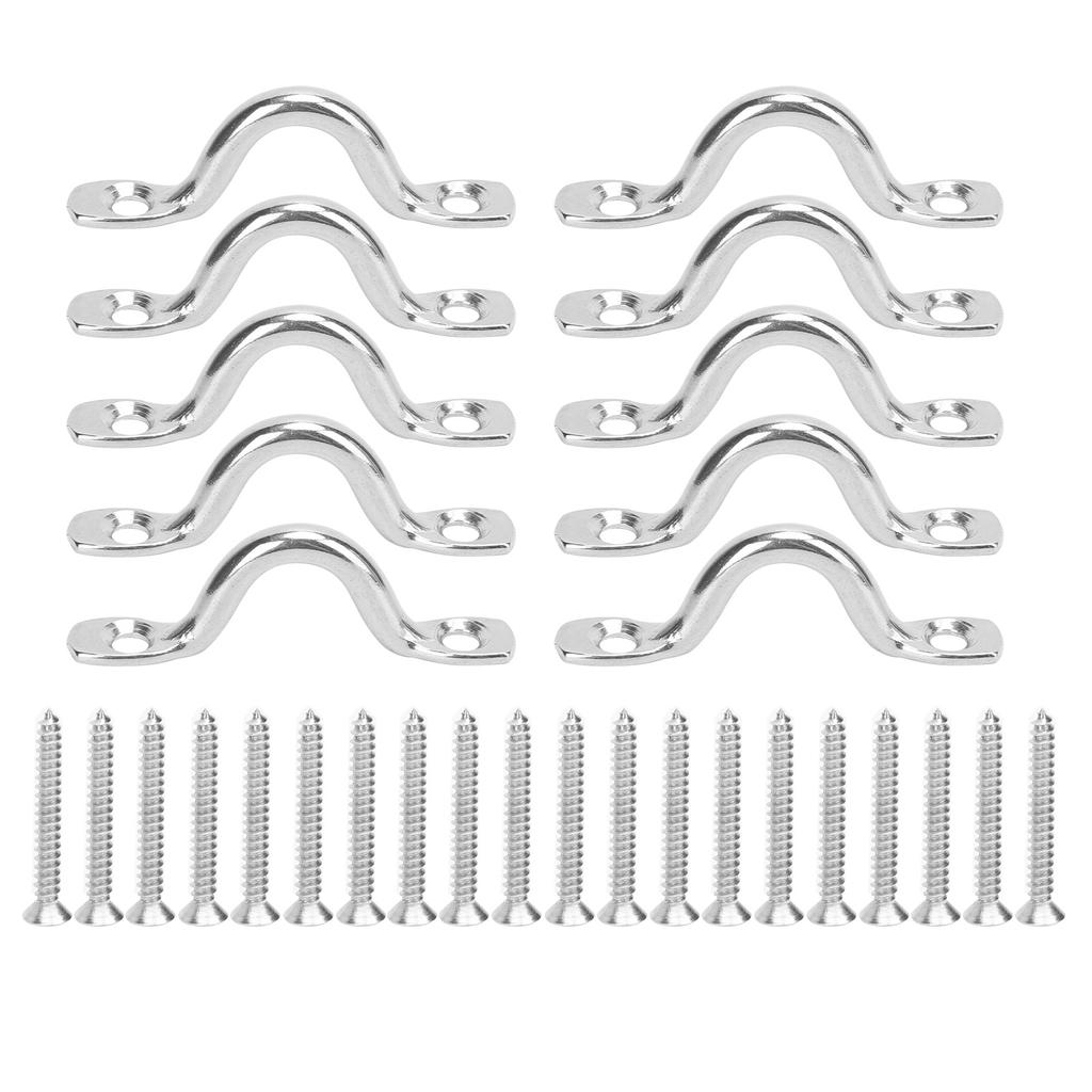 10 piezas Acero Inoxidable Kayak Canoa Aparejo Barco Tirador Hebillas Accesorios Kayak 5mm 0.2in