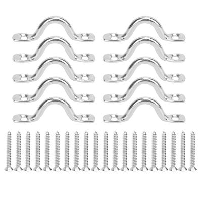 10pcs Acier Inoxydable Kayak Canöe Gréement Bateau Poignée de Traction Boucles Accessoires Kayak 5mm 0.2in