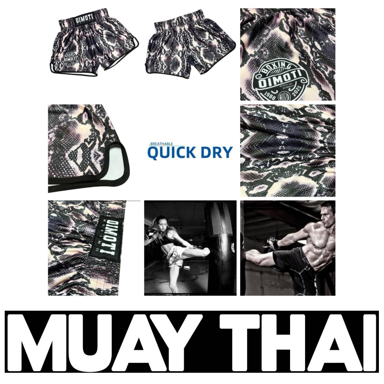 Pelle di Serpente Pelle Muay Thai Kickboxing Boxe MMA UFC Pantaloncini Casual Palestra Sport Unisex Uomo Donna Allenamento Asciugatura Rapida Stampa E