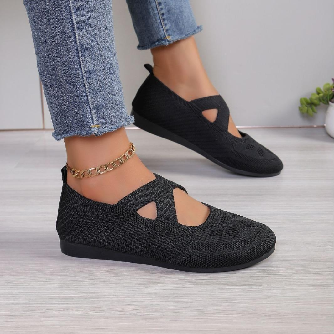 

Новая дышащая женская одинарная обувь Уличная нескользящая плоская Повседневная легкая универсальная обувь Модная удобная женская обувь 43 чёрный