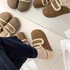 Retro bag head fluffy slippers winter new outer wear thick bottom Birkenstock half slippers velvet