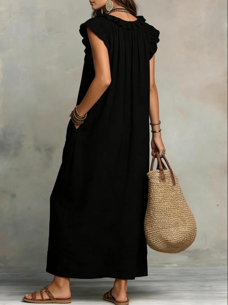 Bohemian Batwing Sleeve Floor-Length Dress - Spring/Summer 2026 Collection