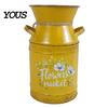 Shabby Flower Pot Rustic Milk Can Vase with Handle, Vintage Jug for Eucalyptus Container Fresh/Dried/Artificial Flowers, Distressed Home Decor