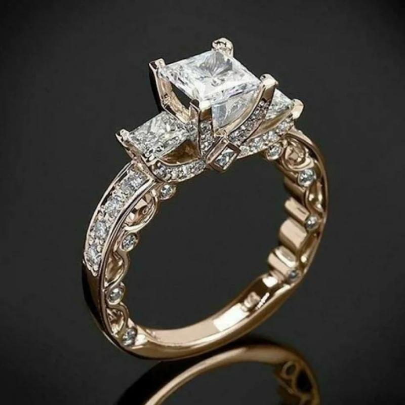 

Fashion Inlaid Zircon Alloy Ring, Rose Gold Engagement Women s Ring, Sparkling and Exquisite Jewelry 2025 11