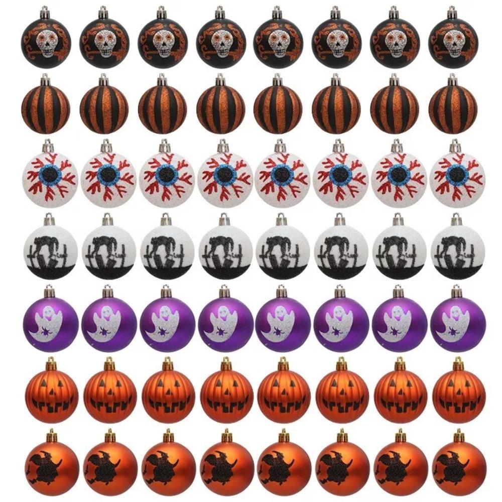 6Pcs 6cm Halloween Hanging Ball Mini Tree Ornament DIY Halloween Tree Baubles  for Home Party