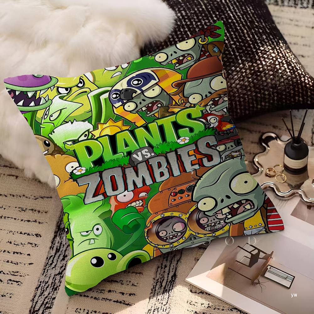 Классическая игра P-Растения против Z-Зомби Офисная Подушка Наволочка Автомобильная Подушка Чехол 45X45СМ Подушка для Поясницы Наволочка для Дивана 12x12Inch
