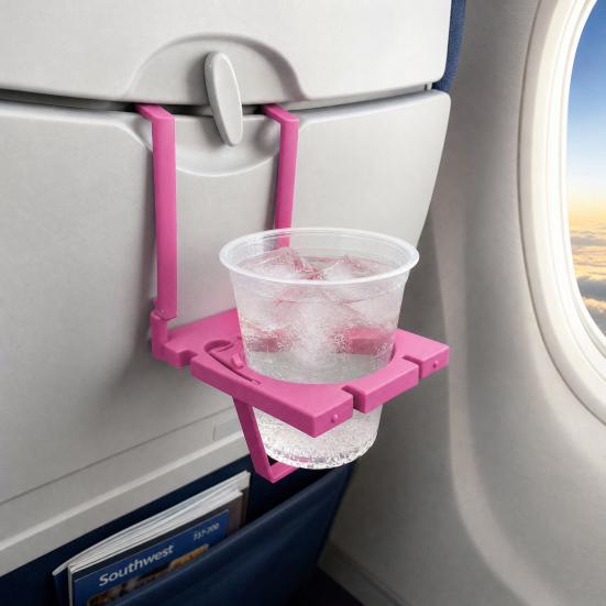 3D Printed Car Cup Holder for Back Seat, Foldable Phone Stand Tray, Hanging Drink Caddy for SUV Truck, Airline Accessory