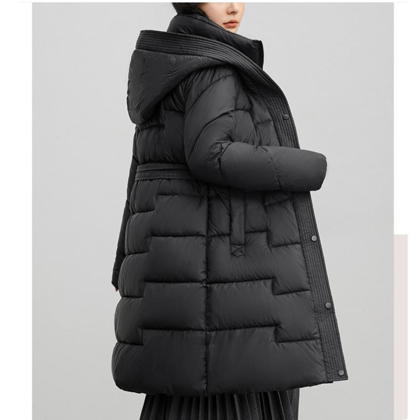 Down Padded Jacket Women's Winter Thickened Tooling Padded Jacket Art Long Style